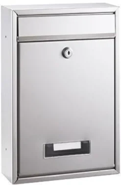 ALCO Briefkästen silber mit Sich- fenster und Namenshalter