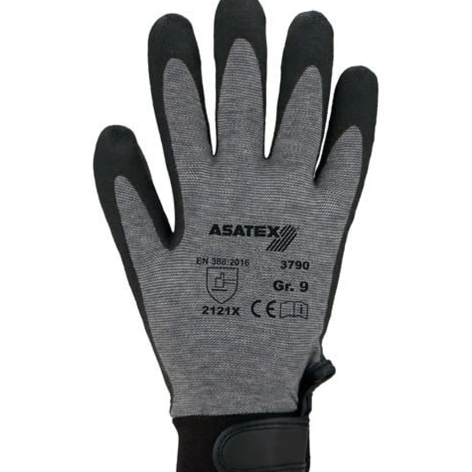 ASATEX Handschuhe grau Klettverschluss Gr. 8 - 3790/8