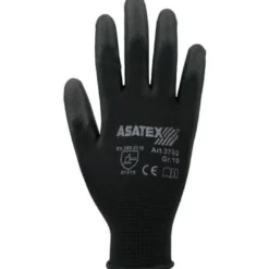 ASATEX Handschuhe schwarz Nylon Gr. 8 - 3702/8