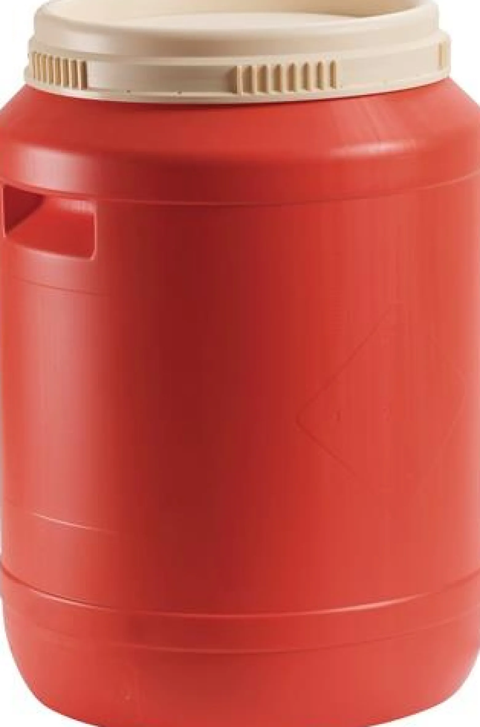 Batteriefass 60l HD-PE reinorange (Deckel hellelfenbein) m.Griffmulden WEMAS