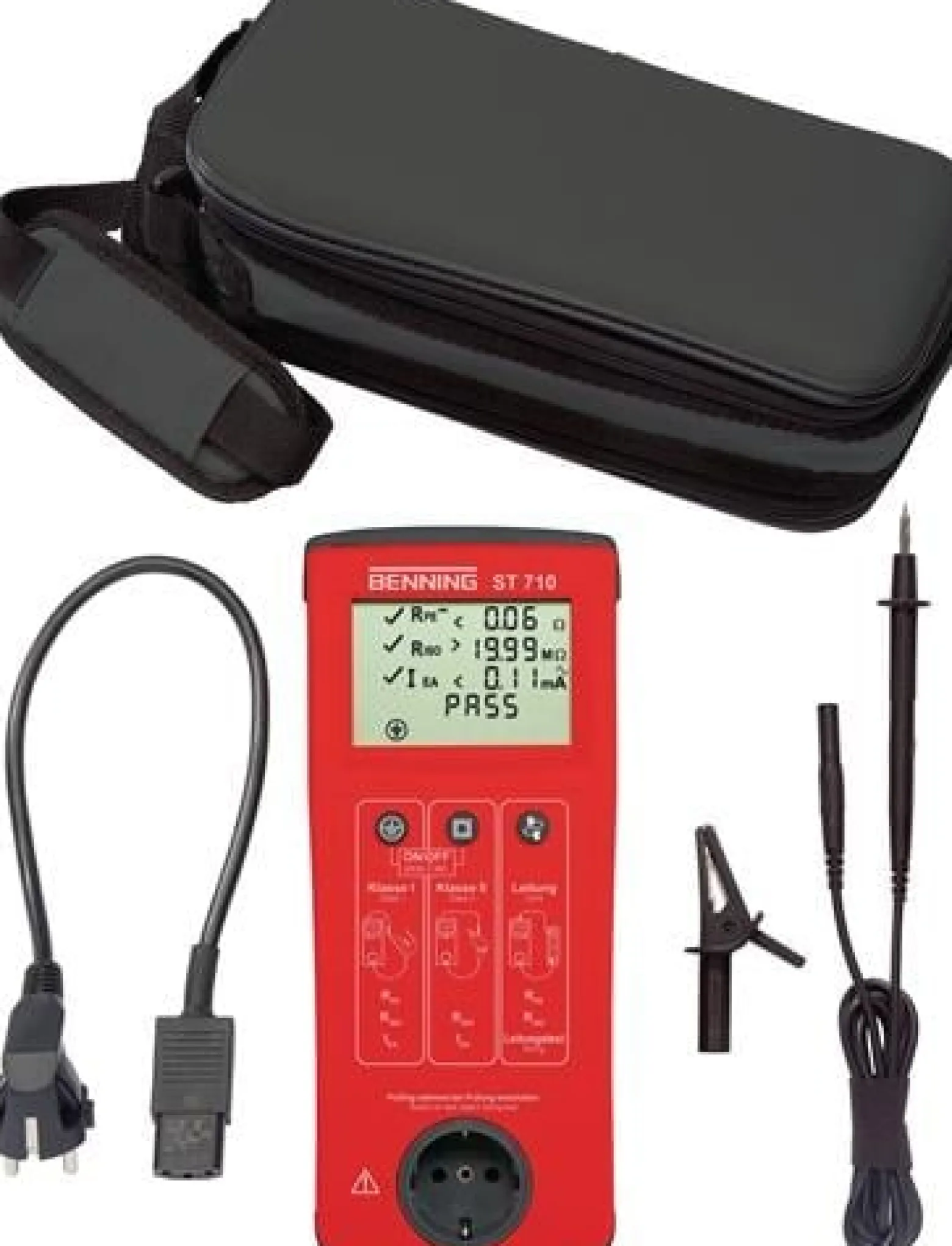 BENNING Gerätetester ST 710 2500 Prüflinge/mit Prüfgerät/Prüfleitung L270xB115xH55mm - 50308