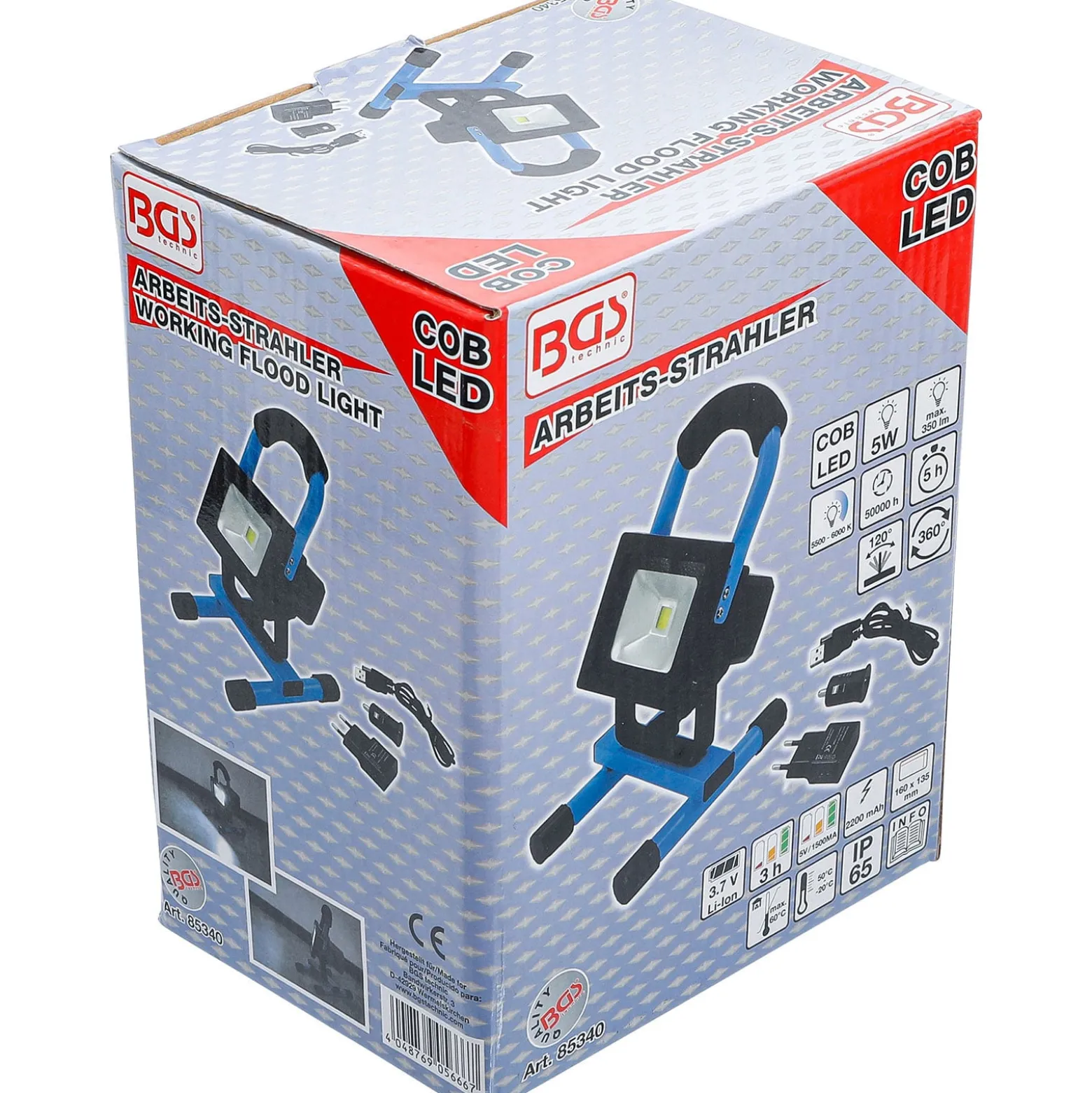 BGS Akku-Arbeits-Strahler COB-LED 5 W - 85340