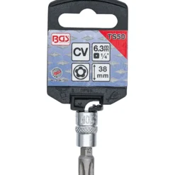 BGS Bit-Einsatz Antrieb Innenvierkant 6,3 mm (1/4") TS-Profil (für Torx Plus) mit Bohrung TS50 - 5184-TS50