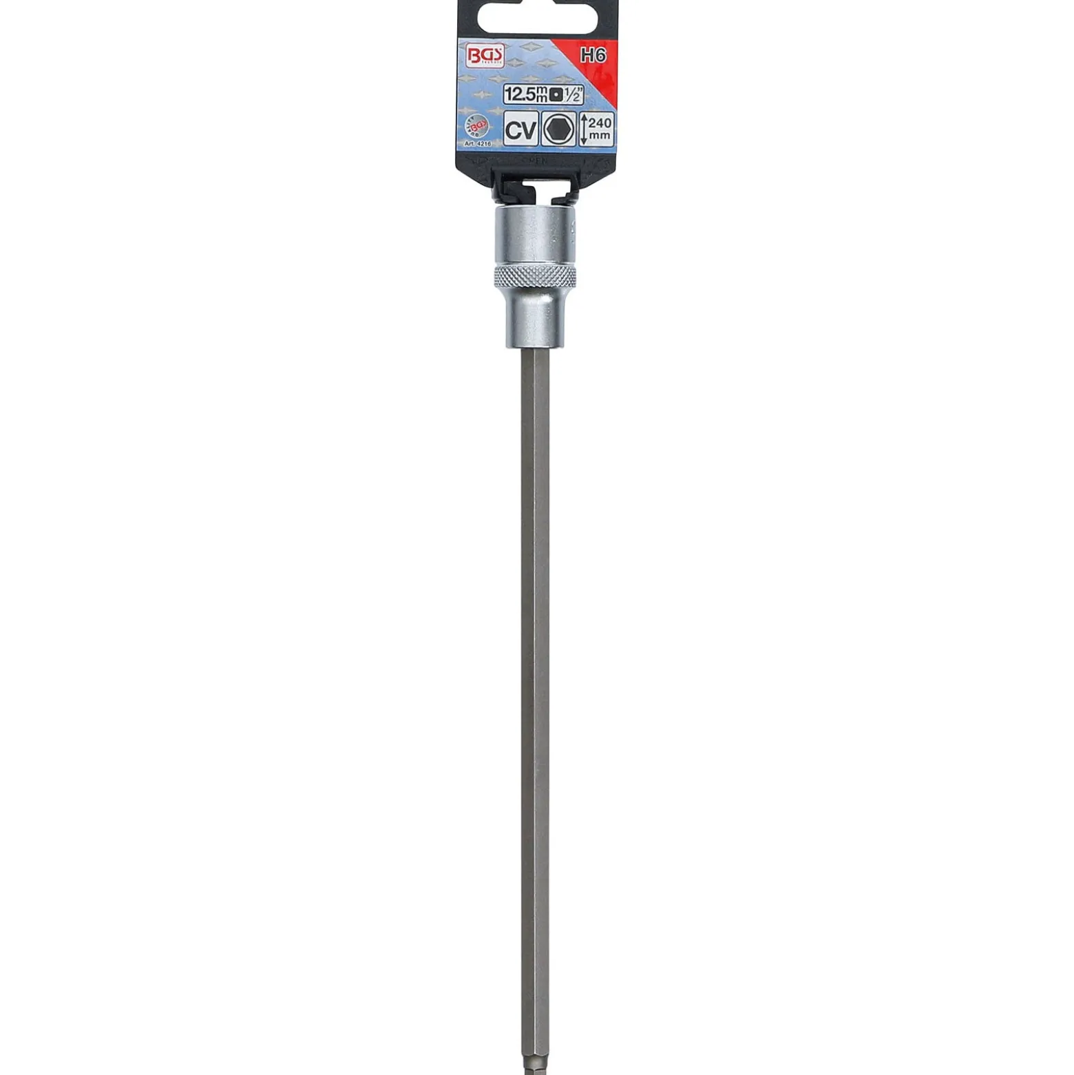 BGS Bit-Einsatz Länge 240 mm Antrieb Innenvierkant 12,5 mm (1/2") Innensechskant 6 mm - 4216