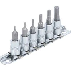 BGS Bit-Einsatz-Satz Antrieb Innenvierkant 6,3 mm (1/4") Innensechskant 1,5 - 6 mm 6tlg. - 5151