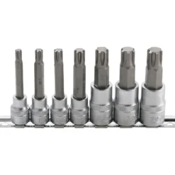 BGS Bit-Einsatz-Satz Antrieb Innenvierkant 10 mm (3/8") / 12,5 mm (1/2") Keil-Profil (für RIBE) M6 - M14 7tlg. - 5185