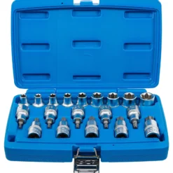 BGS Bit-Einsatz-/Steckschlüssel-Einsatz-Satz Antrieb Innenvierkant 12,5 mm (1/2") E-Profil / T-Profil (für Torx) 19tlg. - 5100