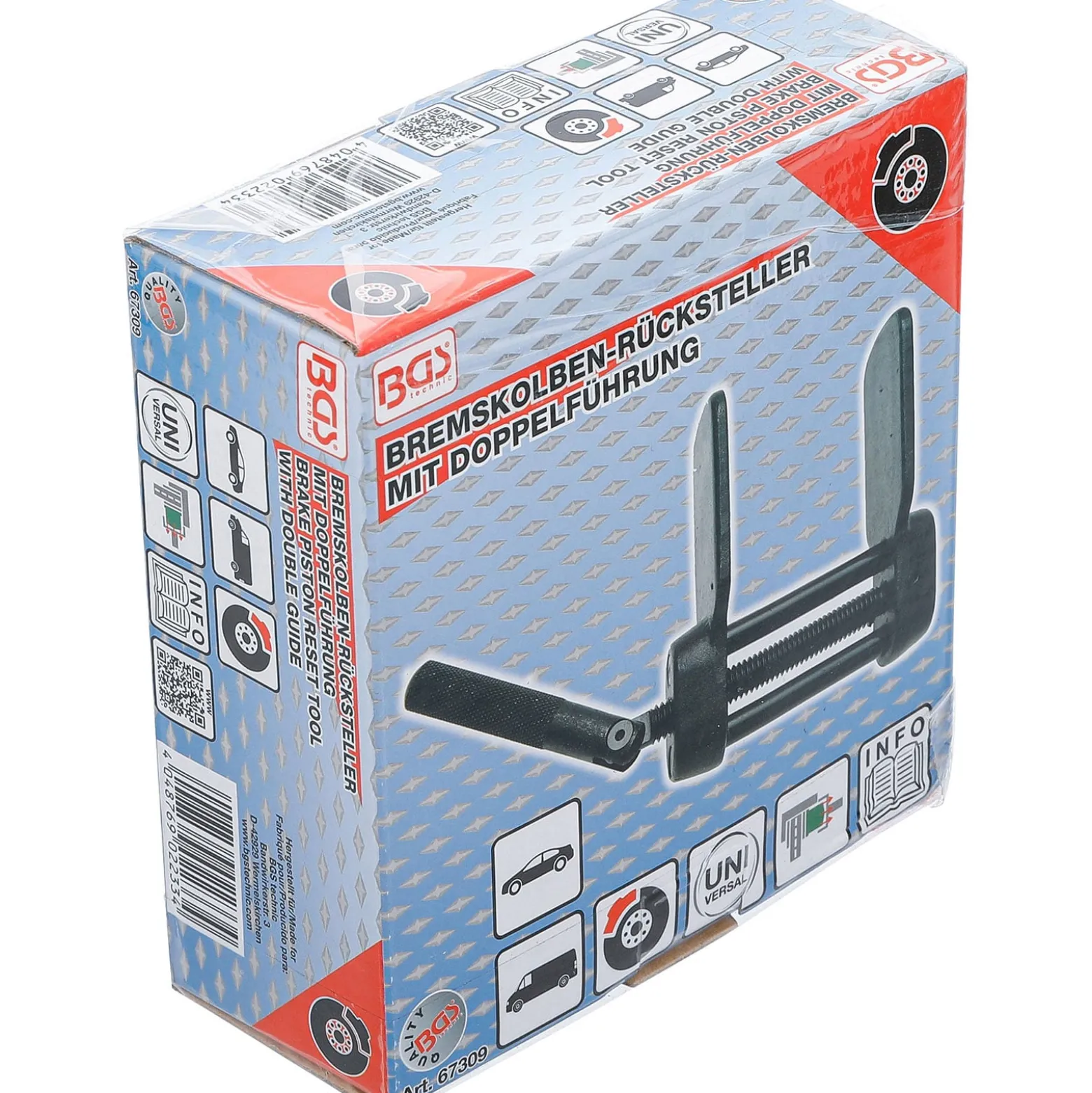 BGS Bremskolben-Rücksteller mit Doppelführung universal - 67309