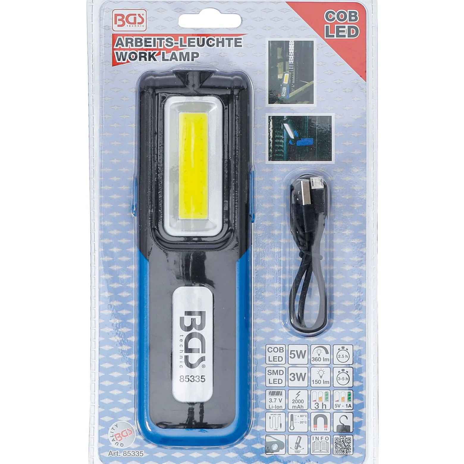 BGS COB-LED Arbeits-Leuchte klappbar - 85335