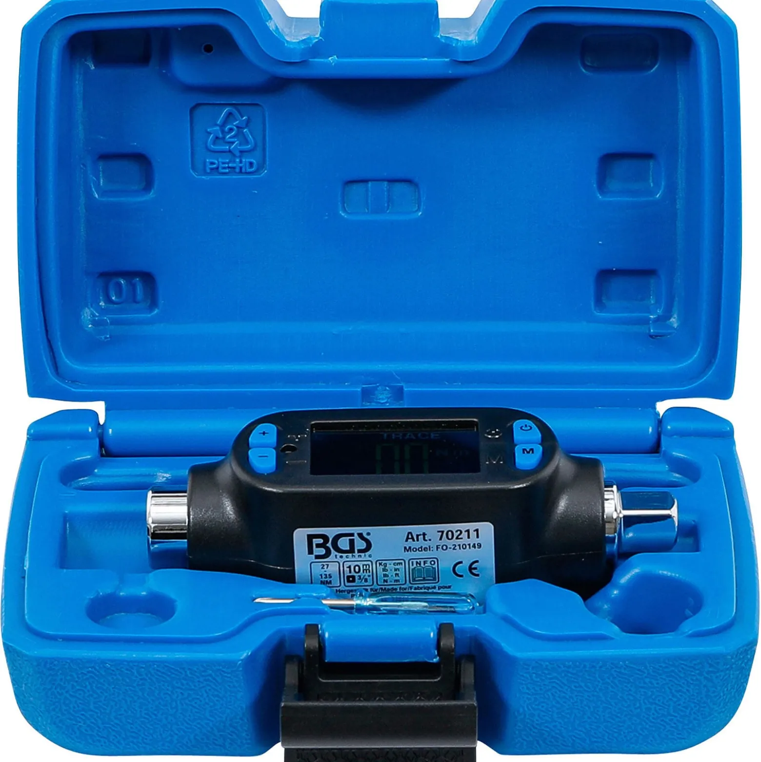 BGS Digitaler Drehmoment-Adapter 10 mm (3/8") 27 - 135 Nm - 70211