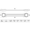 BGS Doppel-Ringschlüssel extra flach SW 18 x 19 mm - 30336