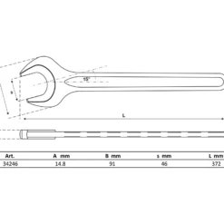 BGS Einmaulschlüssel DIN 894 SW 46 mm - 34246