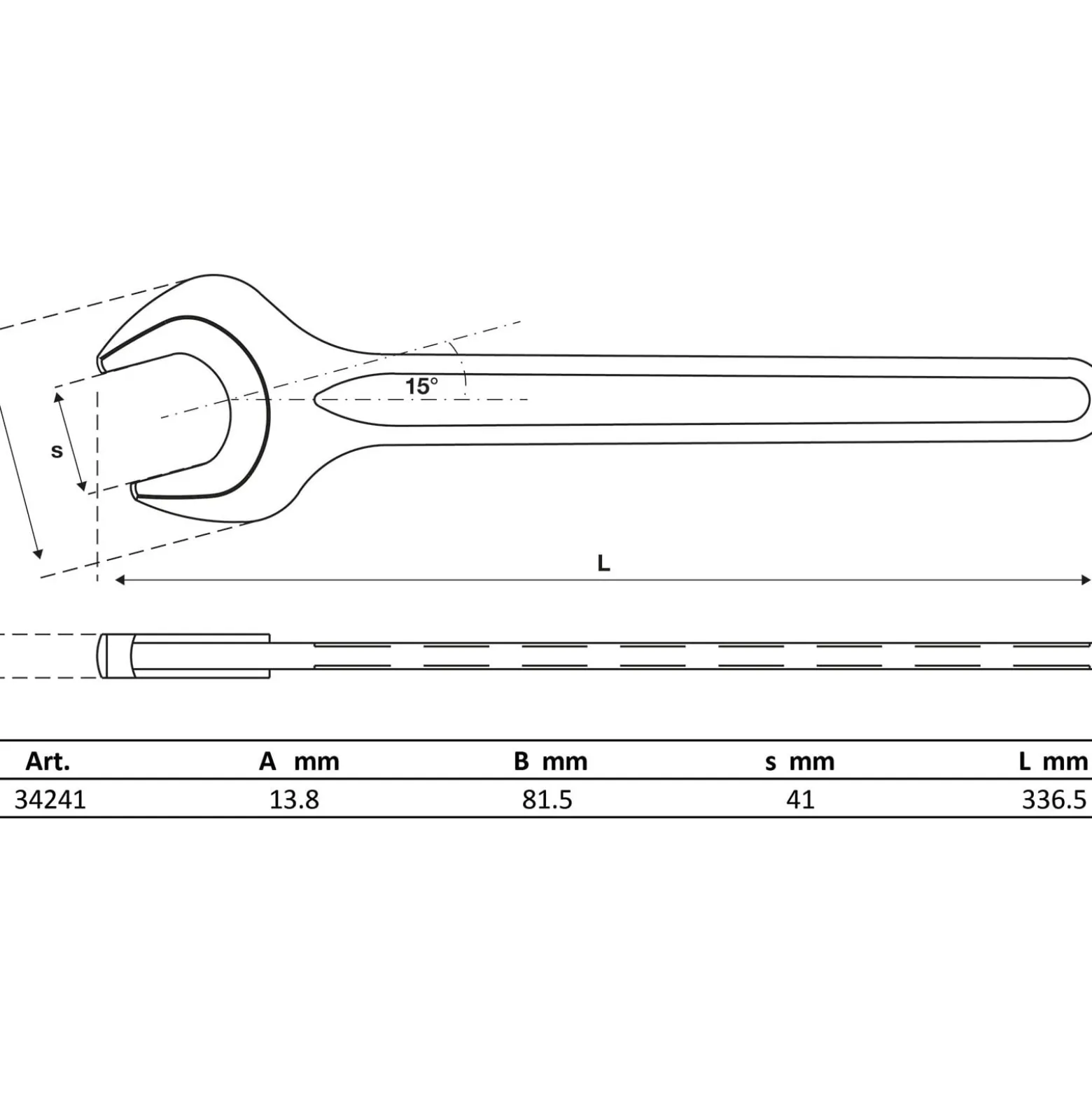 BGS Einmaulschlüssel DIN 894 SW 41 mm - 34241