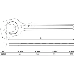 BGS Einmaulschlüssel DIN 894 SW 95 mm - 34295