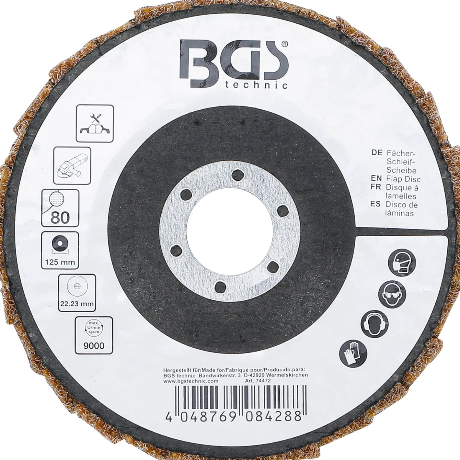 BGS Fächer-Schleif-Scheibe Vlies Ø 125 mm Körnung 80 - 74472