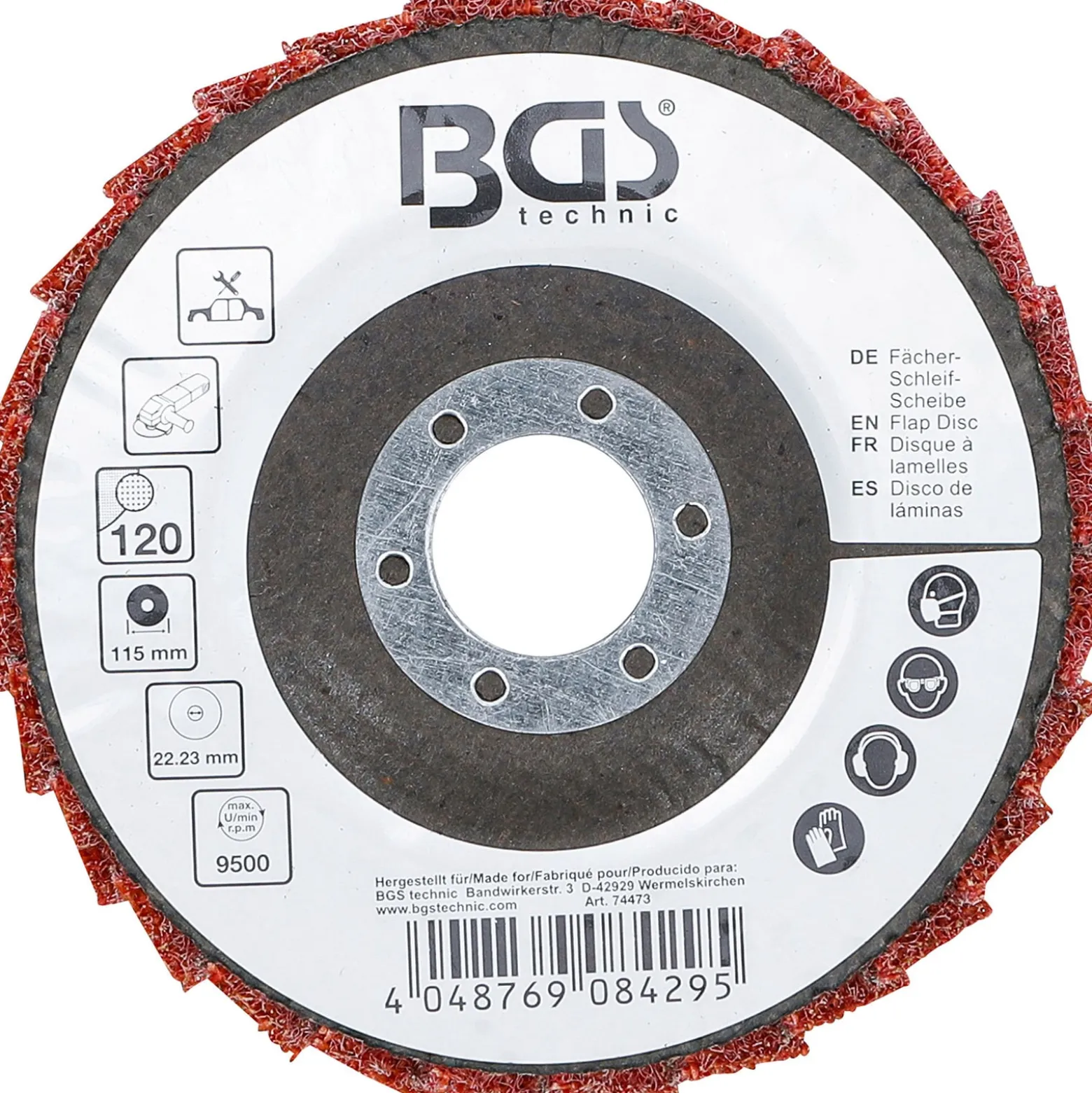 BGS Fächer-Schleif-Scheibe Vlies Ø 115 mm Körnung 120 - 74473