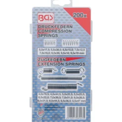 BGS Federn-Sortiment Zug- und Druckfedern 200tlg. - 8047