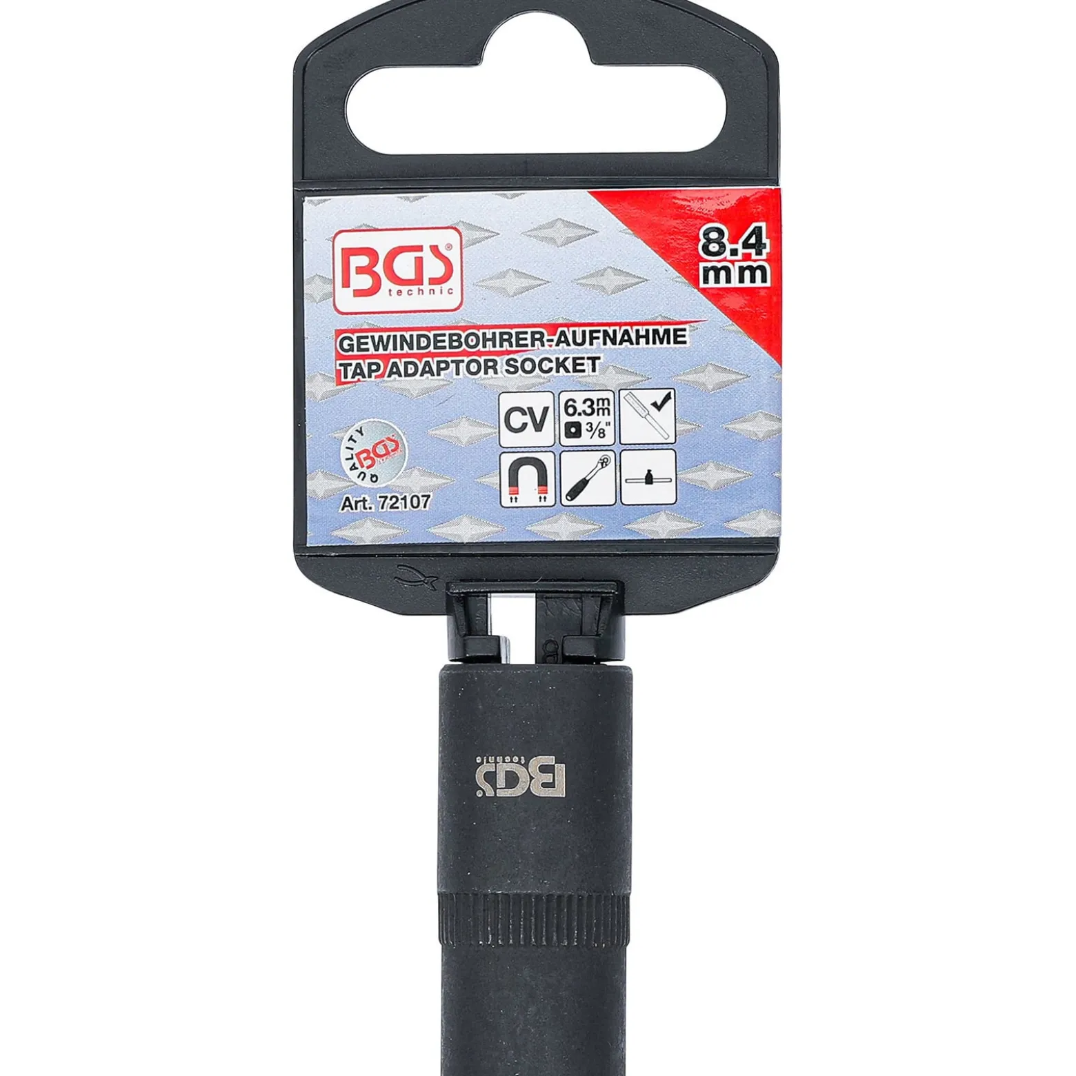 BGS Gewindebohrer-Aufnahme-Steckschlüssel-Einsatz 10 mm (3/8") 8,4 mm - 72107