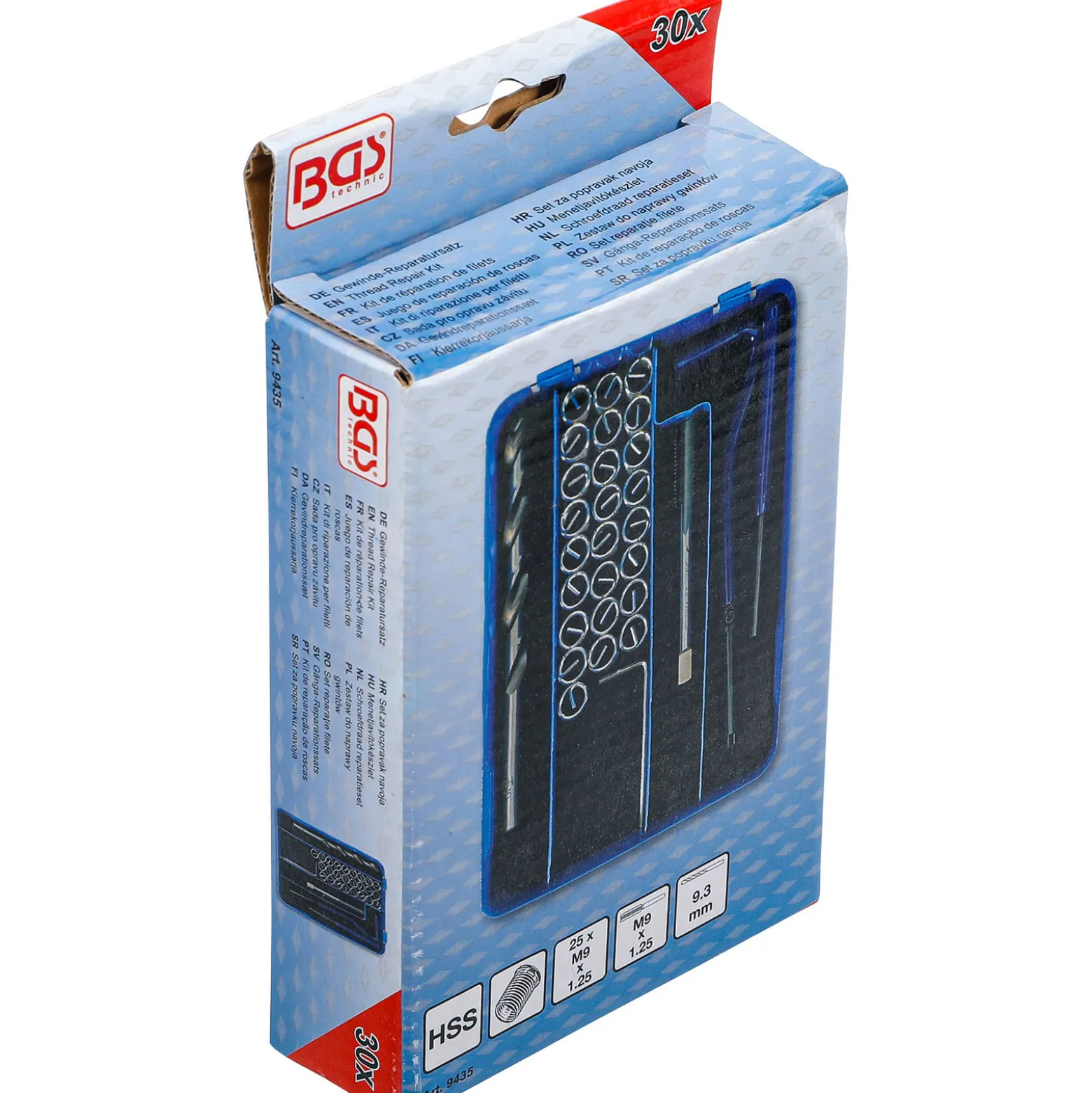 BGS Gewinde-Reparatursatz M9 x 1,25 30tlg. - 9435