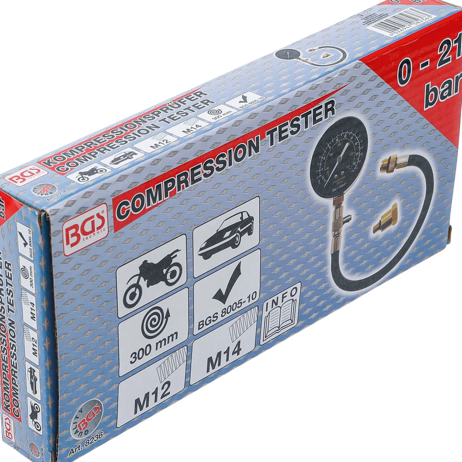 BGS Kompressionstester M12 + M14 - 8236