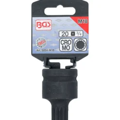 BGS Kraft-Bit-Einsatz Antrieb Innenvierkant 20 mm (3/4") Innenvielzahn (für XZN) M18 - 5054-M18