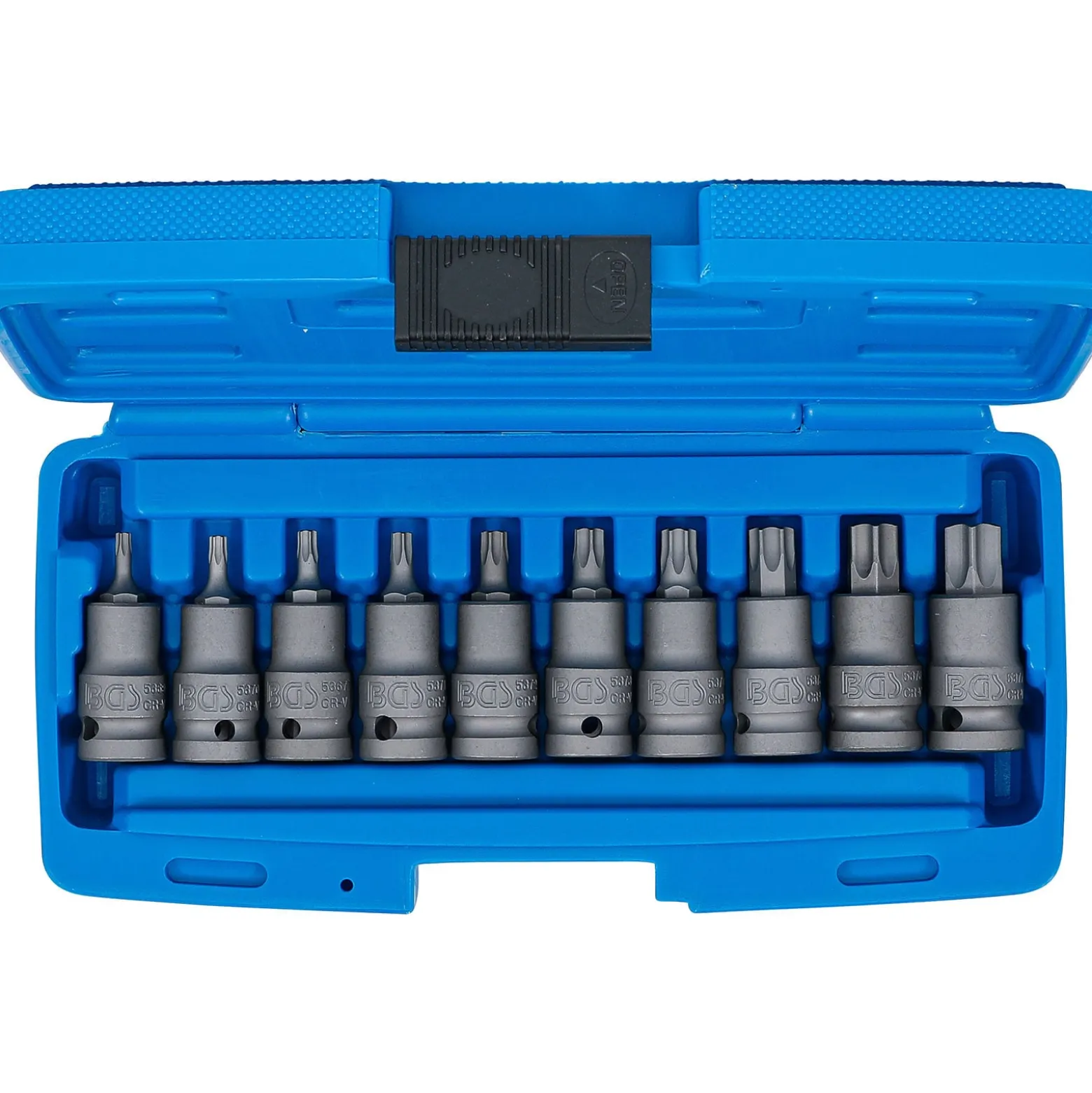 BGS Kraft-Bit-Einsatz-Satz Antrieb Innenvierkant 12,5 mm (1/2") T-Profil (für Torx) T20 - T70 10tlg. - 5097
