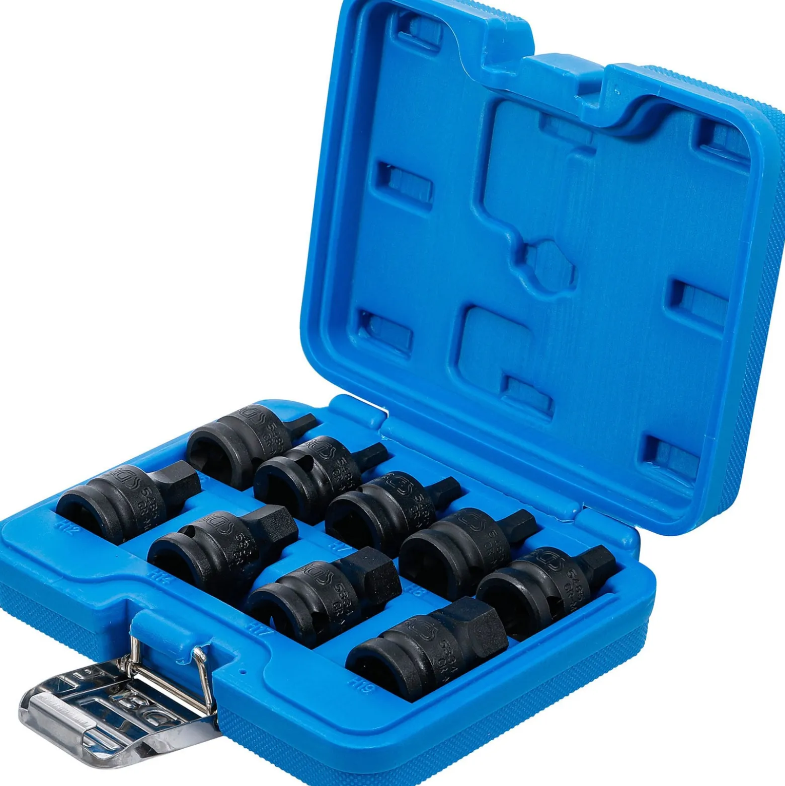 BGS Kraft-Bit-Einsatz-Satz Antrieb Innenvierkant 12,5 mm (1/2") Innensechskant 5 - 19 mm 9tlg. - 5485