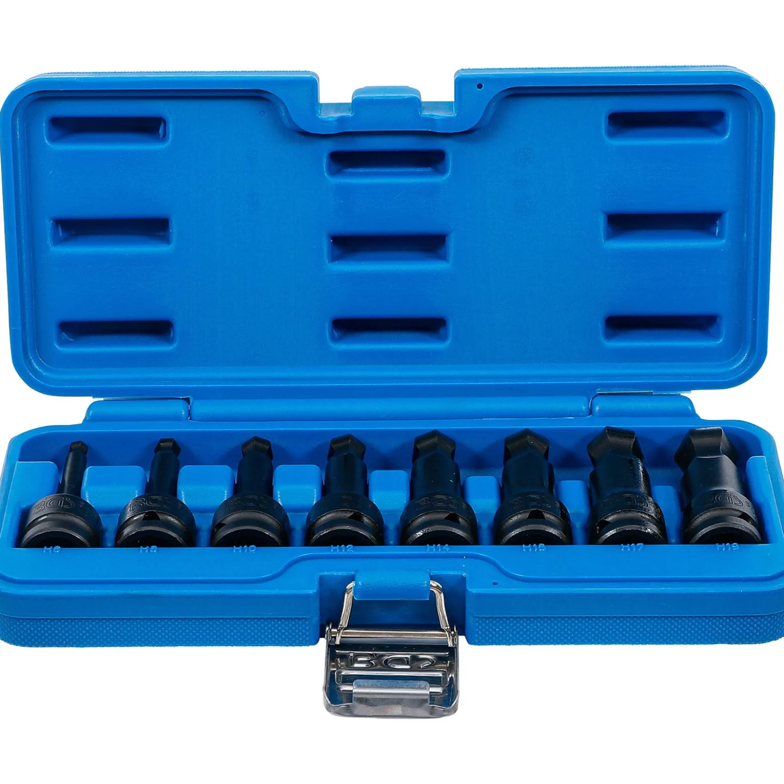 BGS Kraft-Bit-Einsatz-Satz Länge 75 mm Antrieb Innenvierkant 12,5 mm (1/2") Innensechskant mit Kugelkopf 6 - 19 mm 8tlg. - 5488