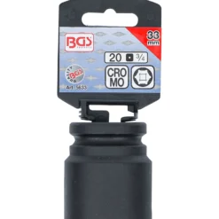 BGS Kraft-Steckschlüssel-Einsatz Sechskant Antrieb Innenvierkant 20 mm (3/4") SW 33 mm - 5633
