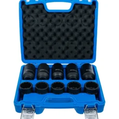 BGS Kraft-Steckschlüssel-Einsatz-Satz | Zwölfkant | Antrieb Innenvierkant 12,5 mm (1/2") | SW 32 - 36 mm | 10-tlg. - 5330