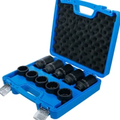 BGS Kraft-Steckschlüssel-Einsatz-Satz | Zwölfkant | Antrieb Innenvierkant 12,5 mm (1/2