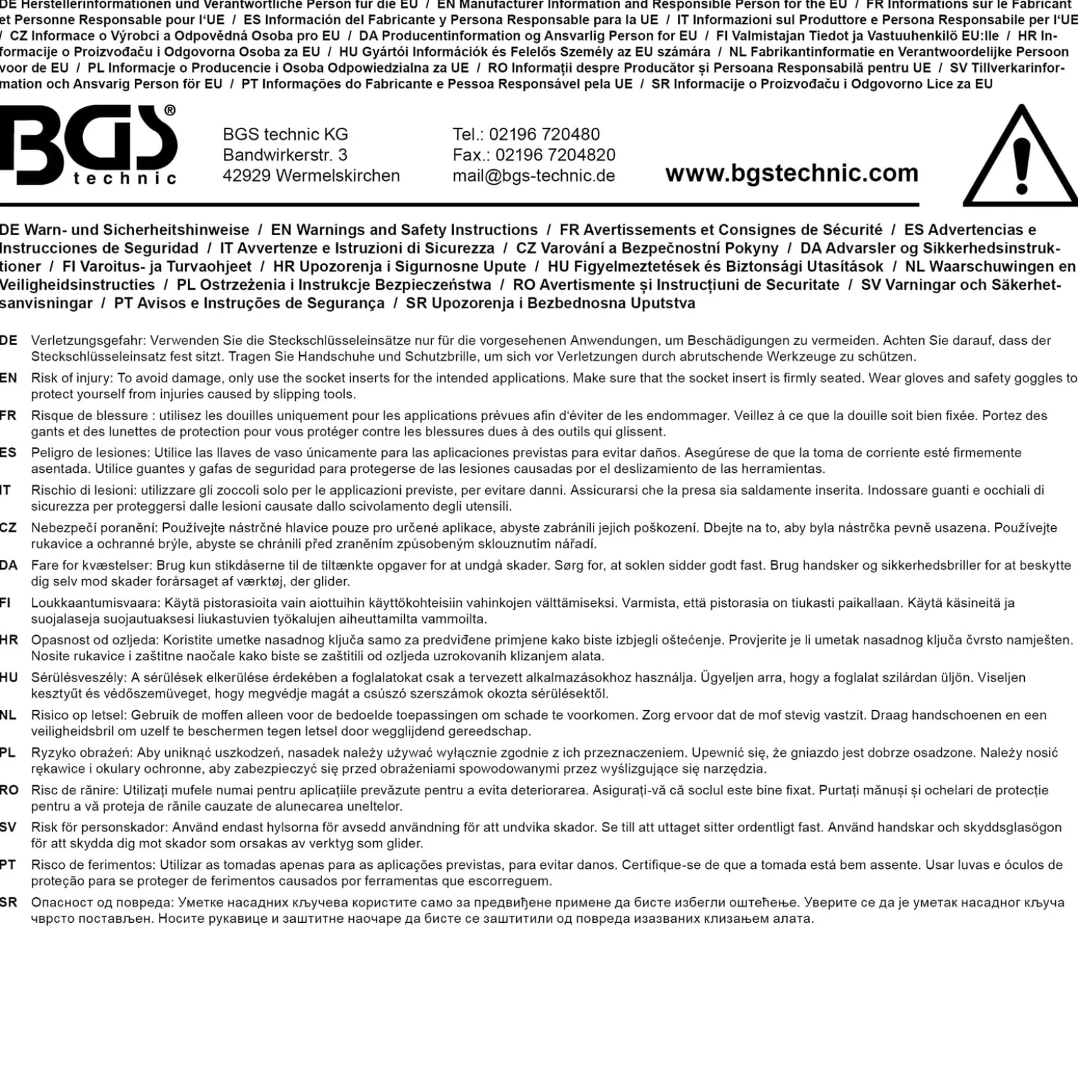 BGS Kraft-Steckschlüssel-Einsatz-Satz | Zwölfkant | Antrieb Innenvierkant 12,5 mm (1/2") | SW 32 - 36 mm | 10-tlg. - 5330