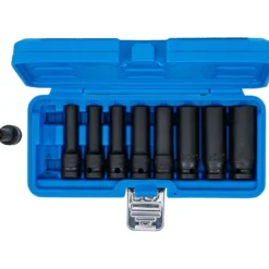 BGS Kraft-Steckschlüssel-Einsatz-Satz E-Profil tief Antrieb Innenvierkant 12,5 mm (1/2
