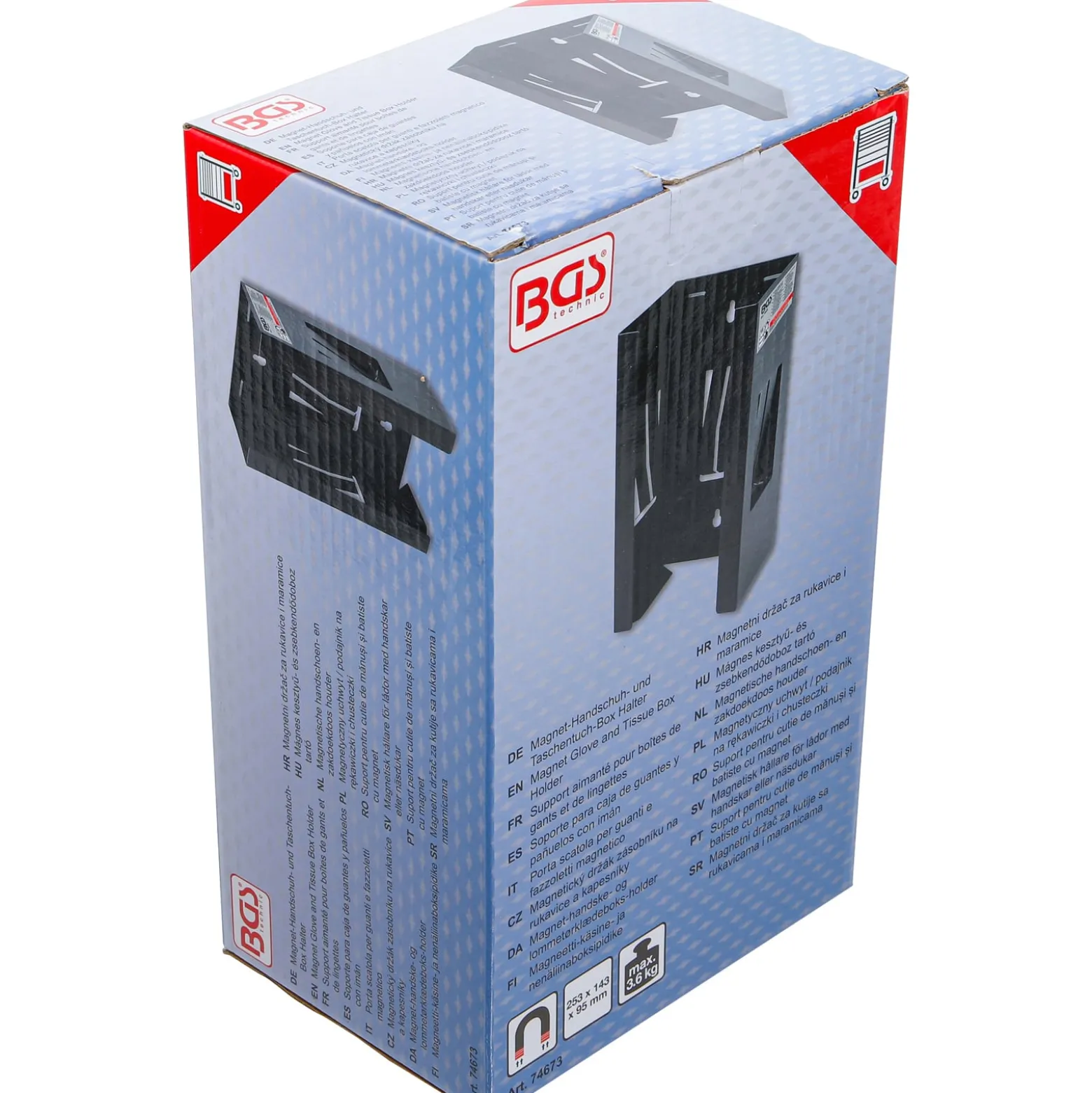 BGS Magnet-Handschuh- und Taschentuch-Box Halter | 253 x 143 x 95 mm - 74673