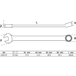 BGS Maul-Ringschlüssel extra lang SW 27 mm - 1229-27