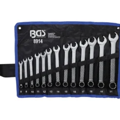 BGS Maul-Ringschlüssel-Satz Maulseite mit Ratschenfunktion SW 8 - 21 mm 13tlg. - 8914