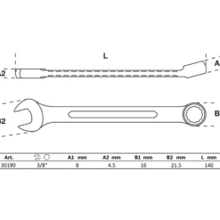 BGS Maul-Ringschlüssel SW 3/8" - 30190