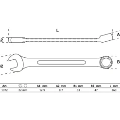 BGS Maul-Ringschlüssel SW 22 mm - 1072