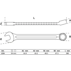 BGS Maul-Ringschlüssel SW 34 mm - 1084