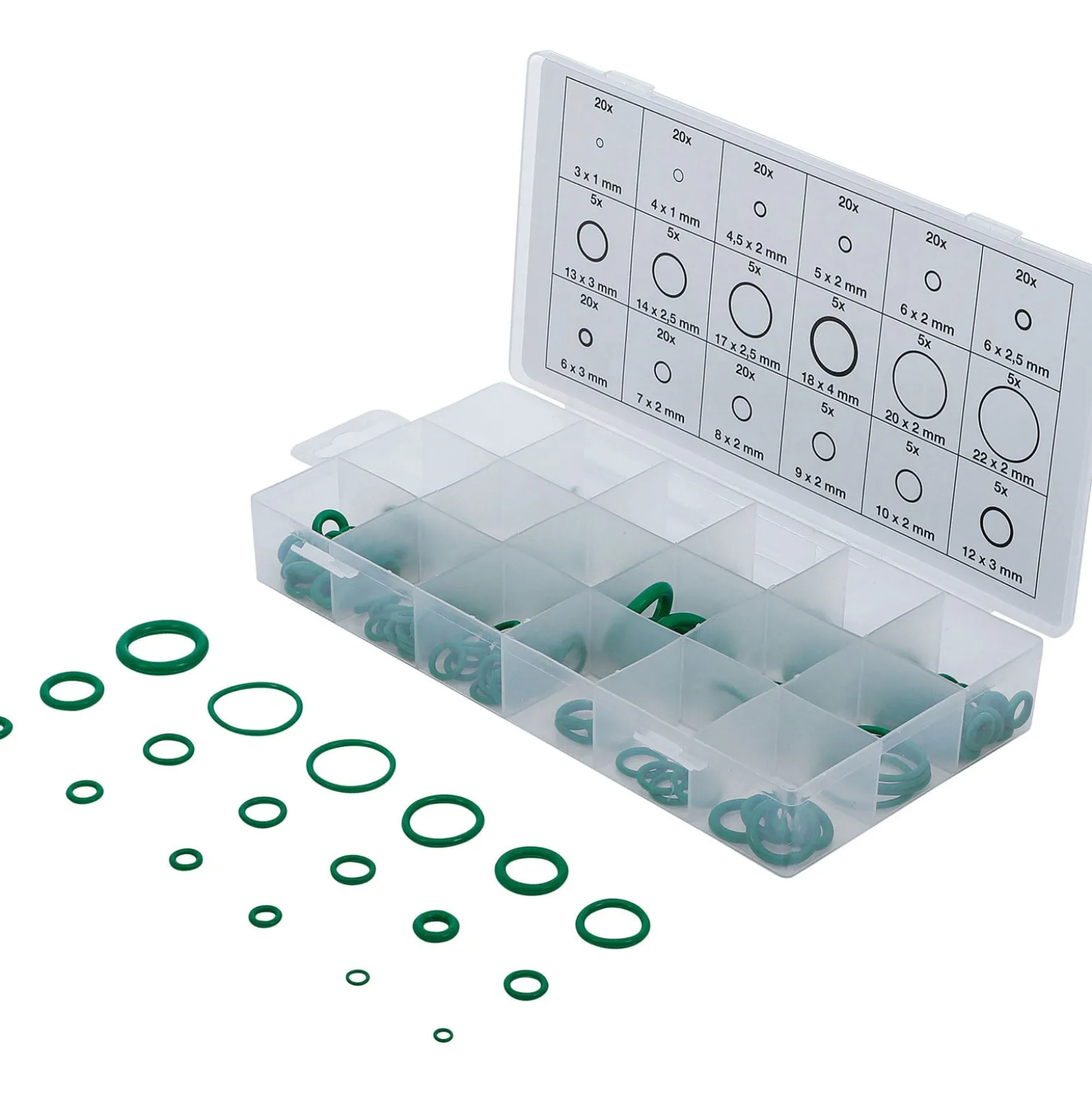 BGS O-Ring-Sortiment HNBR Ø 3 - 22 mm 225tlg. - 8121