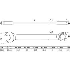 BGS Ratschenring-Maulschlüssel SW 19 mm - 6519