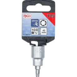 BGS Schraubenausdreher-Bit-Einsatz Antrieb Innenvierkant 10 mm (3/8") für defektes T-Profil (für Torx) T25 - 7098-T25