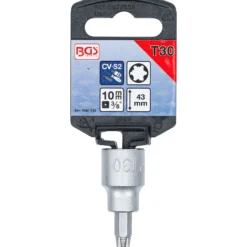 BGS Schraubenausdreher-Bit-Einsatz Antrieb Innenvierkant 10 mm (3/8") für defektes T-Profil (für Torx) T30 - 7098-T30