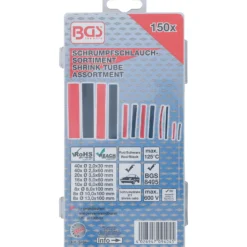 BGS Schrumpfschlauch-Sortiment rot / schwarz 150tlg. - 9404
