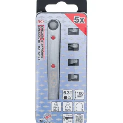 BGS Spezial-Bitknarre ultra dünn Abtrieb Innensechskant 6,3 mm (1/4") inkl. 4 Spezial-Bits - 115