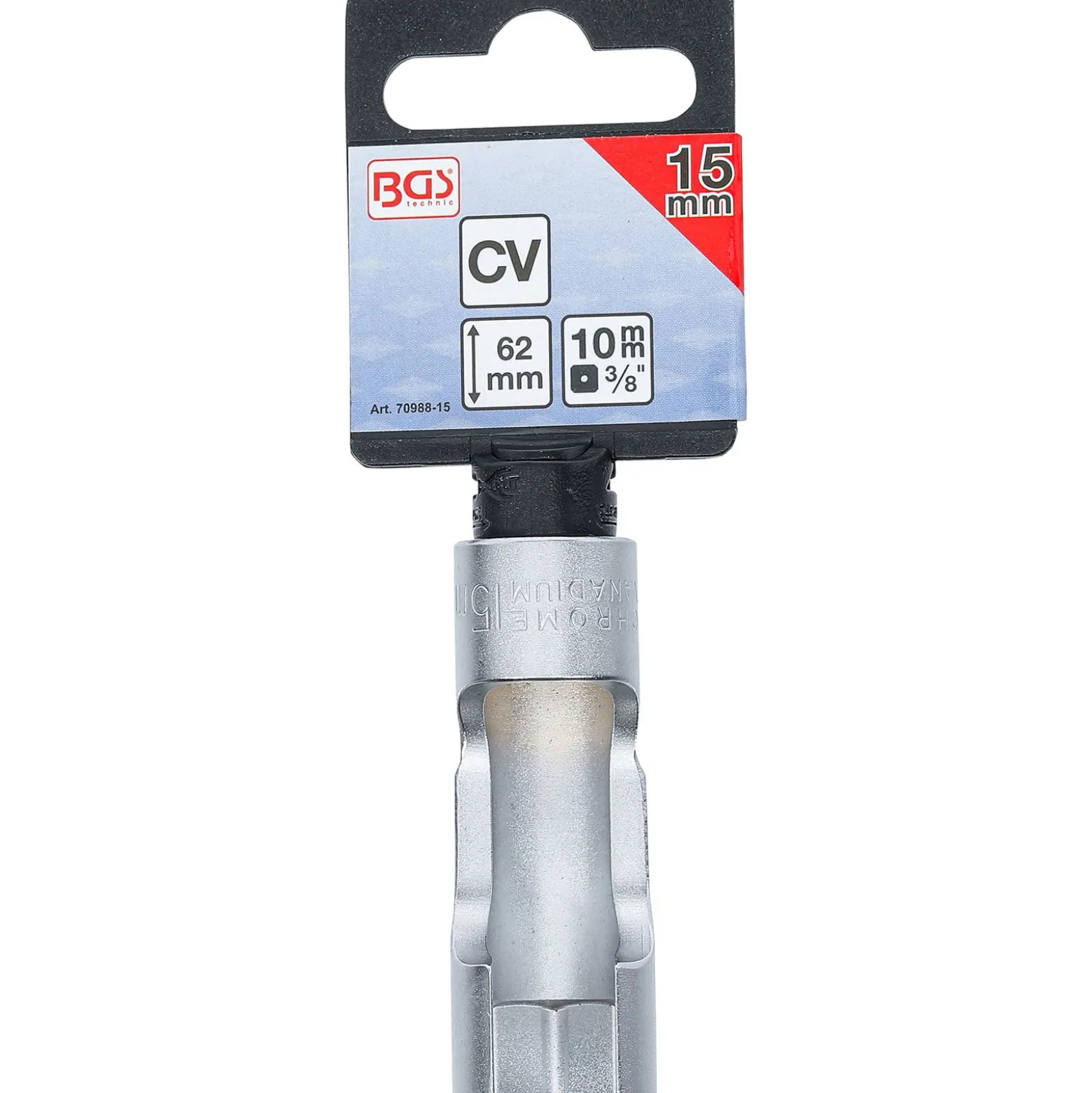 BGS Spezial-Steckschlüssel-Einsatz geschlitzt Antrieb Innenvierkant 10 mm (3/8") SW 15 mm - 70988-15