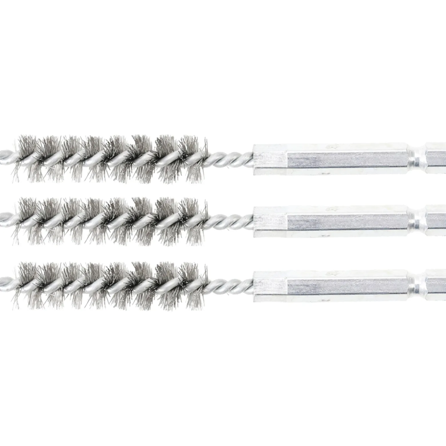 BGS Stahlbürste 11 mm Antrieb Außensechskant 6,3 mm (1/4") 3tlg. - 3078-11-S