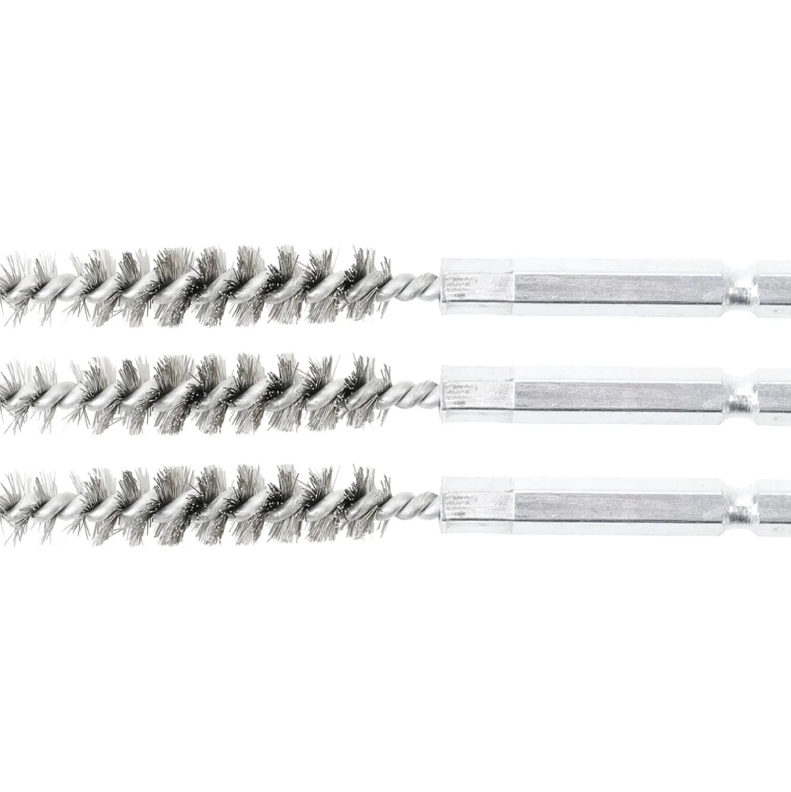 BGS Stahlbürste 10 mm Antrieb Außensechskant 6,3 mm (1/4") 3tlg. - 3078-10-S