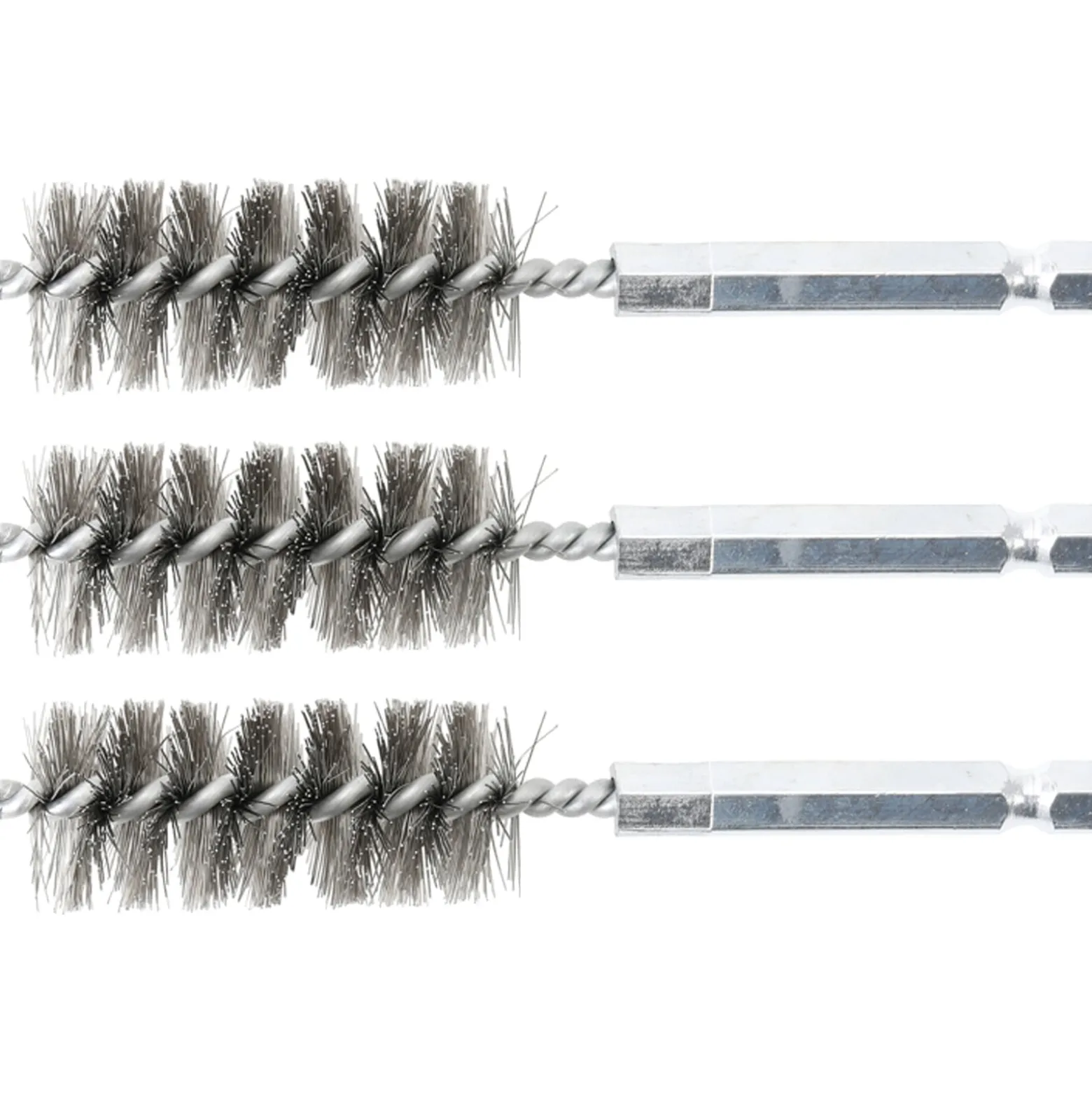 BGS Stahlbürste 18 mm Antrieb Außensechskant 6,3 mm (1/4") 3tlg. - 3078-18-S