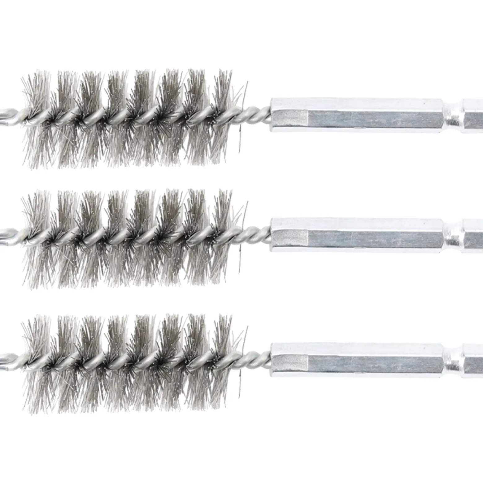 BGS Stahlbürste 19 mm Antrieb Außensechskant 6,3 mm (1/4") 3tlg. - 3078-19-S